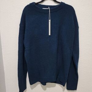 OGD One Grey Day Ada Crewneck, Pullover Merino Wool Blend Oversized Marine Blue